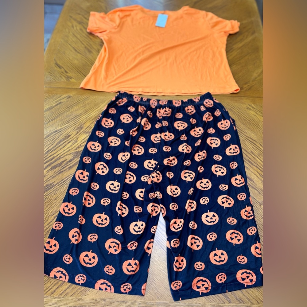 Zenbrile plus size Halloween Pumpkin Pajama Set nwt - Picture 2 of 8